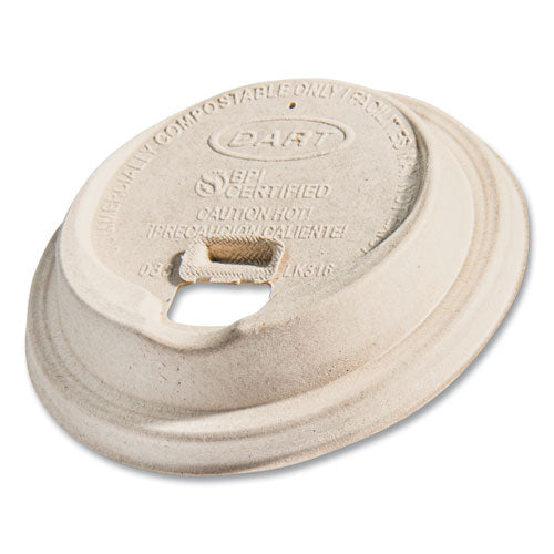 Image of Dart® Molded Fiber Lids for Paper Cups, ProPlanet Seal, Fits 10 oz to 24 oz Hot Cups, Tan, 1,000/Carton