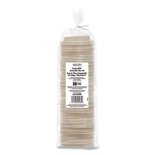 Image of Dart® Molded Fiber Lids for Paper Cups, ProPlanet Seal, Fits 10 oz to 24 oz Hot Cups, Tan, 1,000/Carton