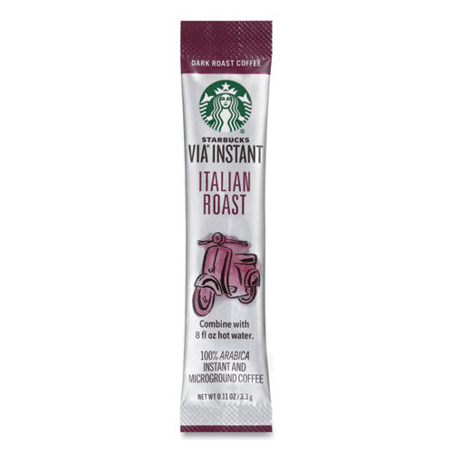 Image of Starbucks® VIA Ready Brew Coffee, 0.11 oz, Italian Roast, 8 Packets/Bag, 12 Bags/Carton
