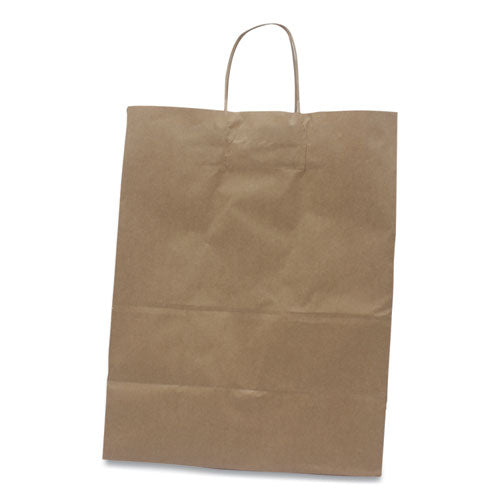 Image of Kari-Out® Kraft Paper Bags, Natural Twisted-Paper Handles, 13" x 7" x 17", Natural, 250/Carton