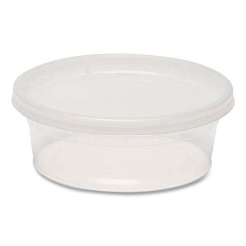 Image of GEN Plastic Deli Container with Lid, 8 oz, Clear, Plastic, 240/Carton