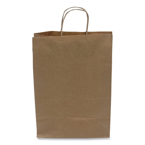 Image of Kari-Out® Kraft Paper Bags, Natural Twisted-Paper Handles, 10" x 6" x 13", Natural, 250/Carton