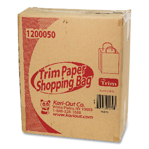 Image of Kari-Out® Kraft Paper Bags, Natural Twisted-Paper Handles, 8" x 5" x 11", Natural, 250/Carton