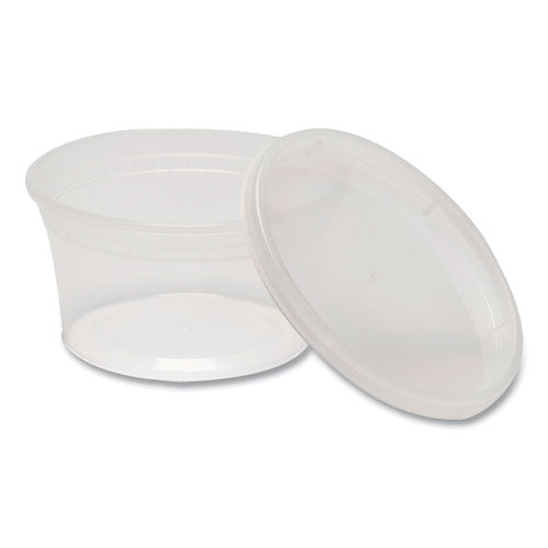 Image of GEN Plastic Deli Container with Lid, 12 oz, Clear, Plastic, 240/Carton