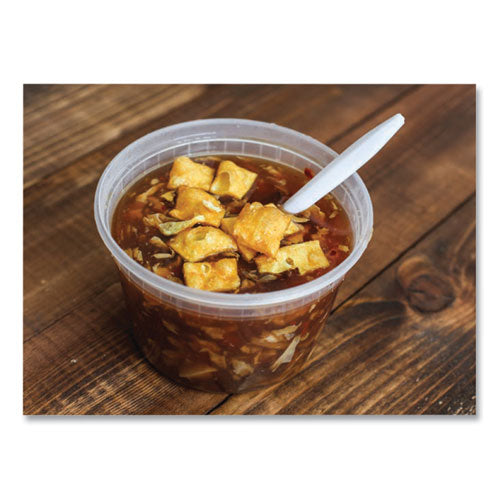 Image of GEN Plastic Deli Containers with Lid, 16 oz, Clear, Plastic, 240/Carton