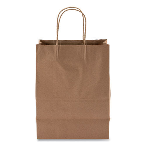 Image of Kari-Out® Kraft Paper Bags, Natural Twisted-Paper Handles, 8" x 5" x 11", Natural, 250/Carton