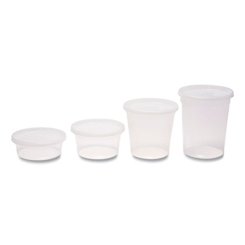 Image of GEN Plastic Deli Container with Lid, 8 oz, Clear, Plastic, 240/Carton