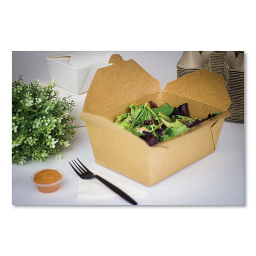 Image of GEN Reclosable Kraft Take-Out Box, 110 oz, Brown, Paper, 160/Carton
