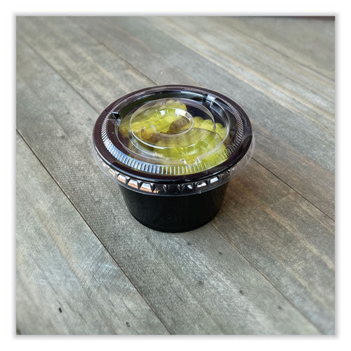 Image of Boardwalk® Souffle/Portion Cups, 4 oz, Plastic, Black, 2,500/Carton