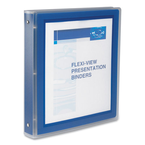 Image of Avery® Flexi-View Binder With Round Rings, 3 Rings, 1" Capacity, 11 X 8.5, Navy Blue
