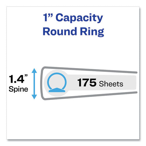Image of Avery® Flexible View Binder With Round Rings, 3 Rings, 1" Capacity, 11 X 8.5, Blue