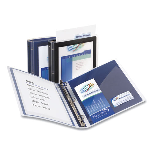 Image of Avery® Flexi-View Binder With Round Rings, 3 Rings, 1" Capacity, 11 X 8.5, Navy Blue