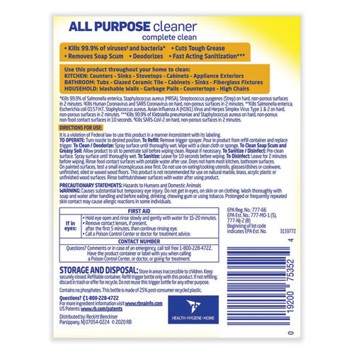 Image of LYSOL® Brand Ready-To-Use All-Purpose Cleaner, Lemon Breeze, 32 Oz Spray Bottle