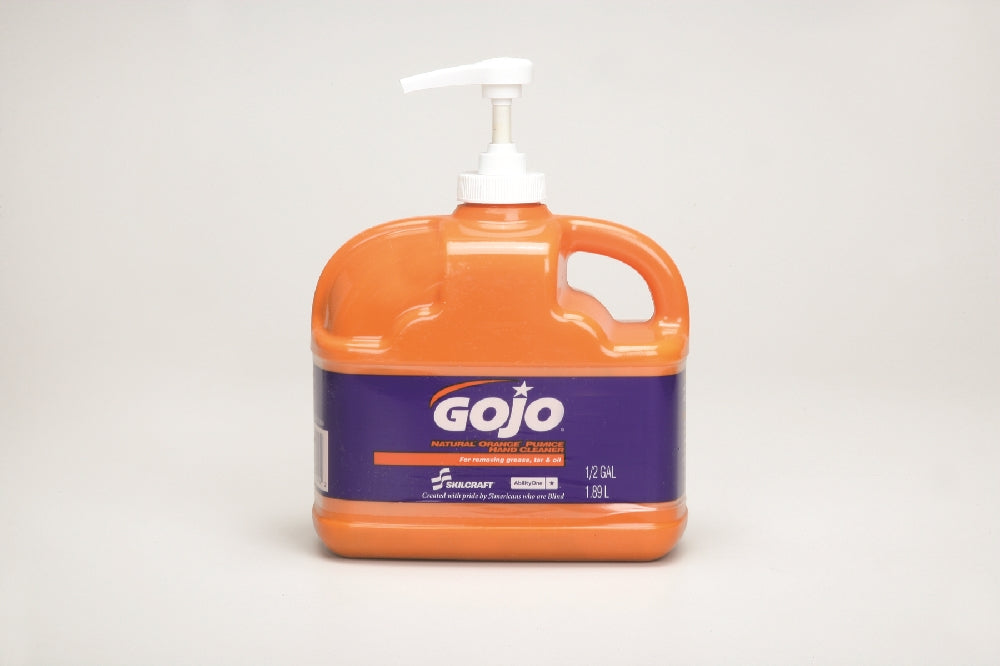 Image of Gojo Skilcraft Natural Orange Pumice Hand Cleaner, 1/2 Gallon Pump Bottle