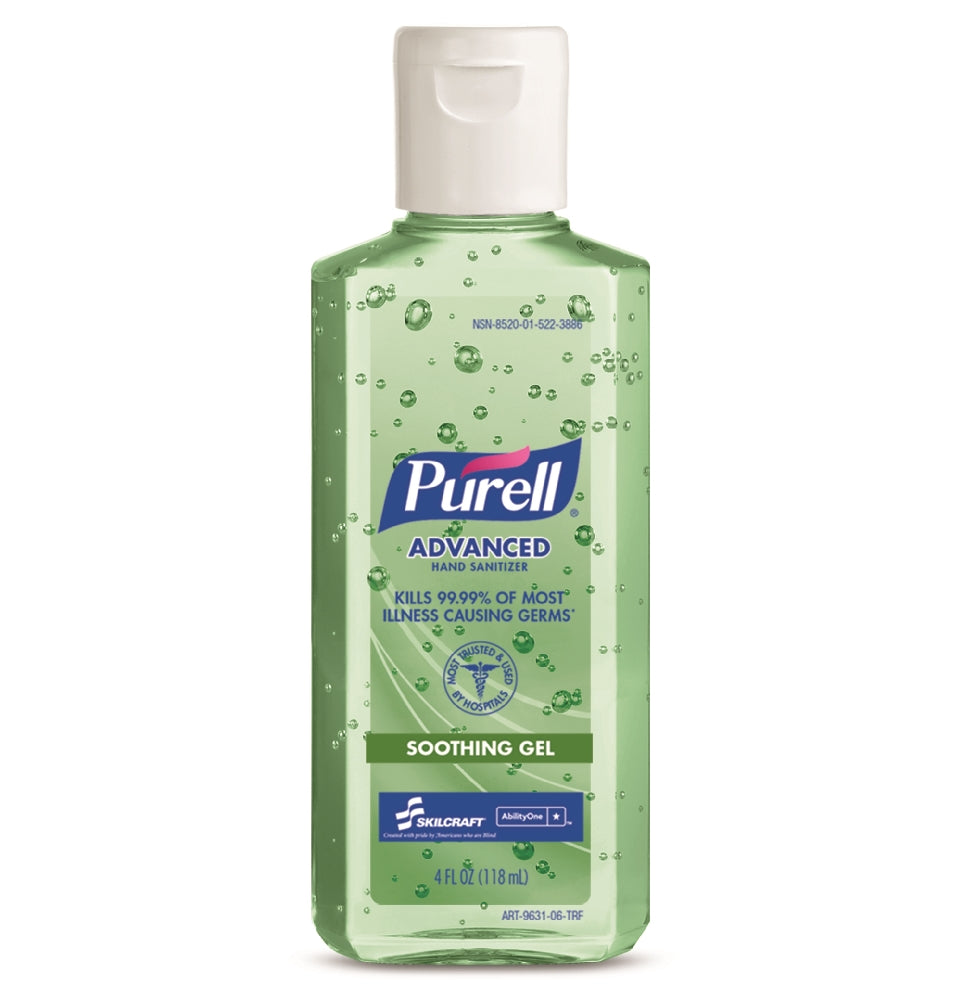 Image of Purell Skilcraft Advanced Hand Sanitizer Soothing Gel, 4 oz Flip Cap