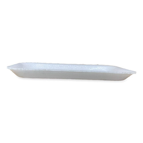 Image of GEN Meat Trays, #2S, 8.5 x 6 x 0.7, White, Foam, 500/Carton