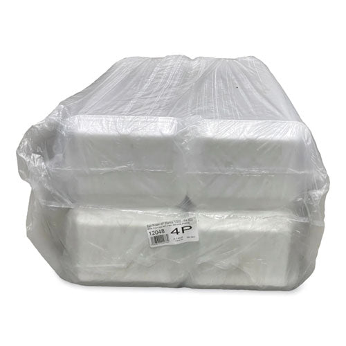 Image of GEN Meat Trays, #4P, 9.5 x 7.19 x 1.2, White, Foam, 500/Carton