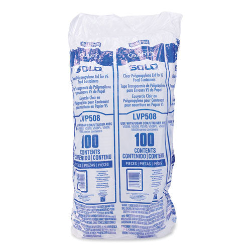 Image of SOLO® Polypropylene Vented Food Container Lids, For 6 oz to 8 oz Food Containers, Clear, Plastic, 1,000/Carton
