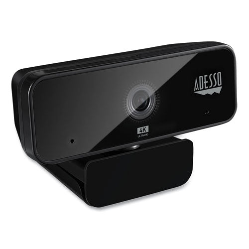 Image of Adesso Cybertrack H6 4k Usb Fixed Focus Webcam With Microphone, 3840 Pixels X 2160 Pixels, 8 Mpixels, Black