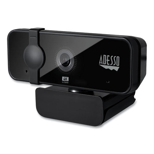 Image of Adesso Cybertrack H6 4k Usb Fixed Focus Webcam With Microphone, 3840 Pixels X 2160 Pixels, 8 Mpixels, Black