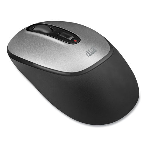 Image of Adesso Imouse A10 Antimicrobial Wireless Mouse, 2.4 Ghz Frequency/30 Ft Wireless Range, Left/right Hand Use, Black/silver