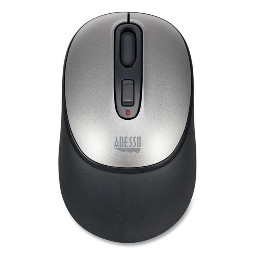 Image of Adesso Imouse A10 Antimicrobial Wireless Mouse, 2.4 Ghz Frequency/30 Ft Wireless Range, Left/right Hand Use, Black/silver