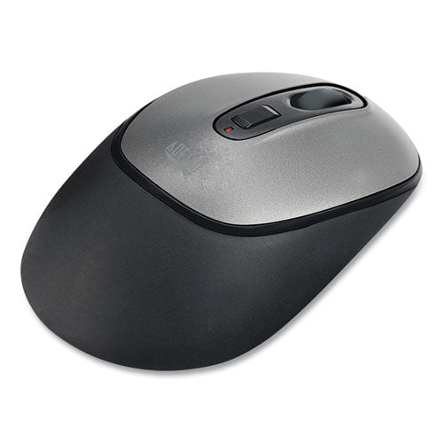 Image of Adesso Imouse A10 Antimicrobial Wireless Mouse, 2.4 Ghz Frequency/30 Ft Wireless Range, Left/right Hand Use, Black/silver
