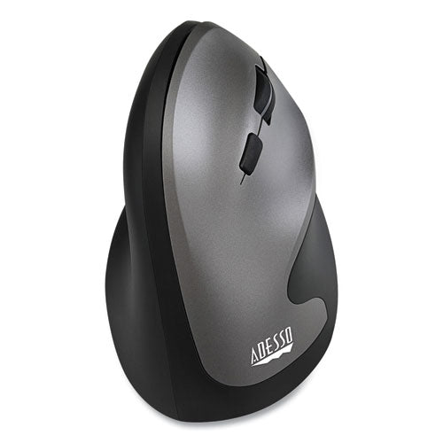 Image of Adesso Imouse A20 Antimicrobial Vertical Wireless Mouse, 2.4 Ghz Frequency/33 Ft Wireless Range, Right Hand Use, Black/granite