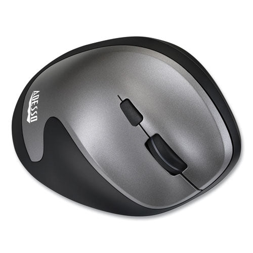 Image of Adesso Imouse A20 Antimicrobial Vertical Wireless Mouse, 2.4 Ghz Frequency/33 Ft Wireless Range, Right Hand Use, Black/granite