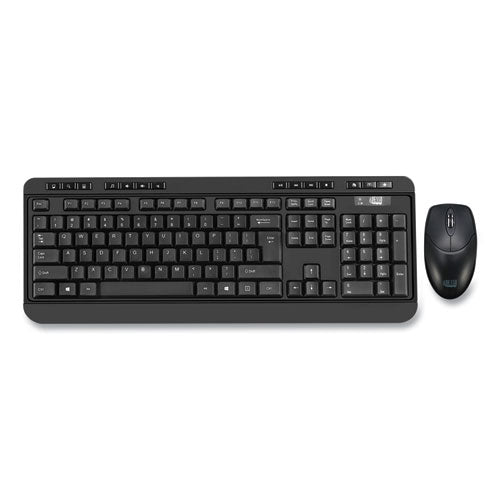 Image of Adesso Wkb-1320cb Antimicrobial Wireless Desktop Keyboard And Mouse, 2.4 Ghz Frequency/30 Ft Wireless Range, Black