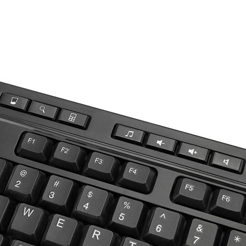 Image of Adesso Wkb-1320cb Antimicrobial Wireless Desktop Keyboard And Mouse, 2.4 Ghz Frequency/30 Ft Wireless Range, Black