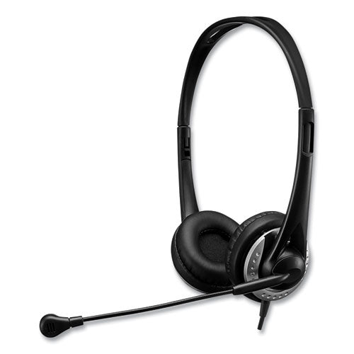 Image of Adesso Xtream P2 Binaural Over The Head Headset with Microphone, Black