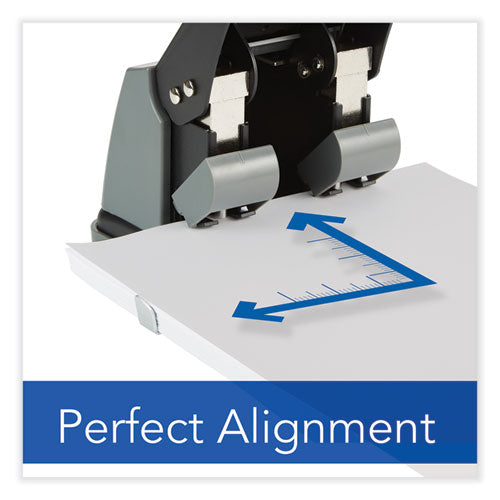Image of Swingline® 100-Sheet High Capacity Two-Hole Punch, Fixed Centers, 9/32" Holes, Black/gray