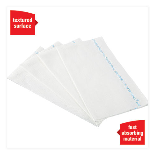 Image of WypAll® X80 Foodservice Towel, Kimfresh Antimicrobial Hydroknit, 12 x 23.4, Unscented, White/Blue Stripe, 150/Carton