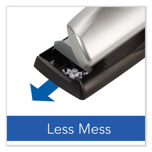 Image of Swingline® 12-Sheet Lighttouch Desktop Two- To Three-Hole Punch, 9/32" Holes, Black/silver