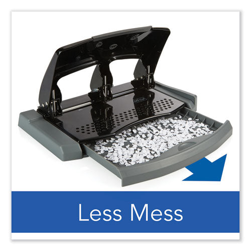 Image of Swingline® 45-Sheet Smarttouch Three-Hole Punch, 9/32" Holes, Black/gray