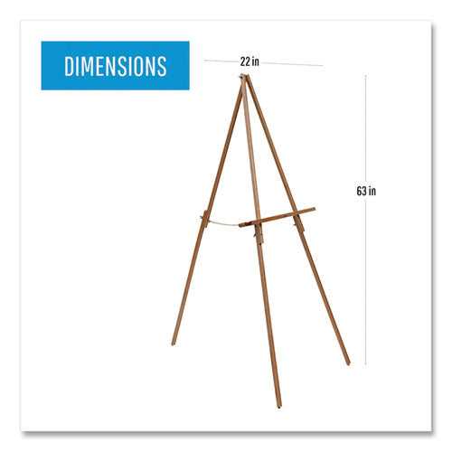 Image of MasterVision® Oak Display Tripod Easel, 60" High, Wood/Brass