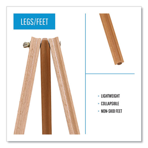 Image of MasterVision® Oak Display Tripod Easel, 60" High, Wood/Brass
