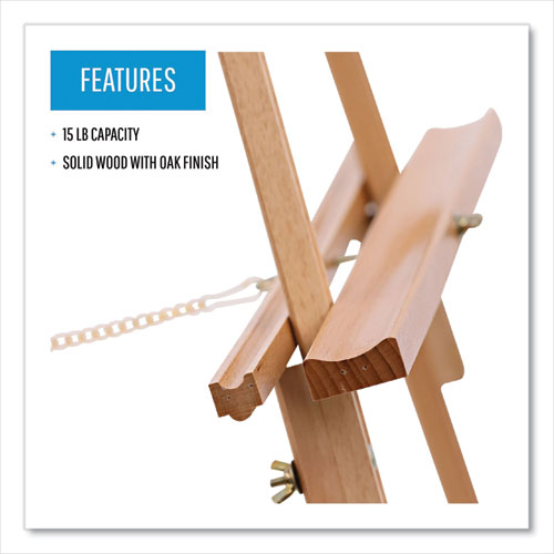 Image of MasterVision® Oak Display Tripod Easel, 60" High, Wood/Brass
