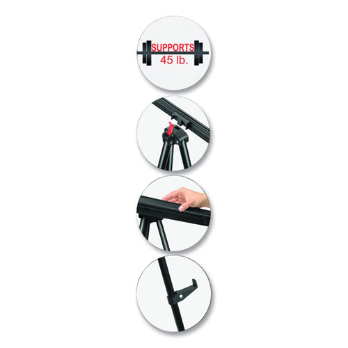 Image of MasterVision® Telescoping Tripod Display Easel, Adjusts 35" To 64" High, Metal, Black