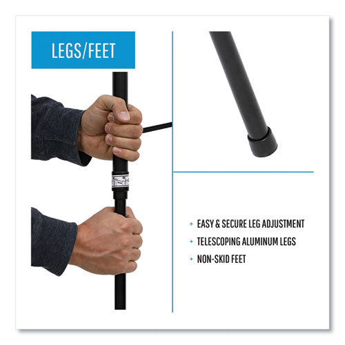 Image of MasterVision® Telescoping Tripod Display Easel, Adjusts 35" To 64" High, Metal, Black