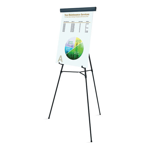 Image of MasterVision® Telescoping Tripod Display Easel, Adjusts 35" To 64" High, Metal, Black