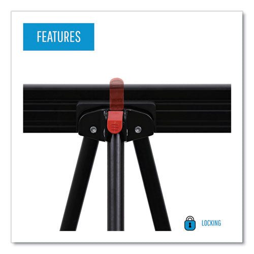 Image of MasterVision® Telescoping Tripod Display Easel, Adjusts 35" To 64" High, Metal, Black