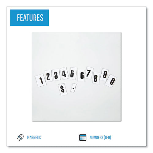 Image of MasterVision® Heavy-Duty Board Magnets, Numbers, 0.75" Tall, Black Characters, 109 Pieces