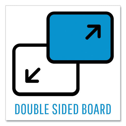 Image of MasterVision® Magnetic Dry Erase Floor Stand Signs, White 15" x 11" Rectangle Surface, Black/Silver Frame, 15" x 10" x 40" to 68"