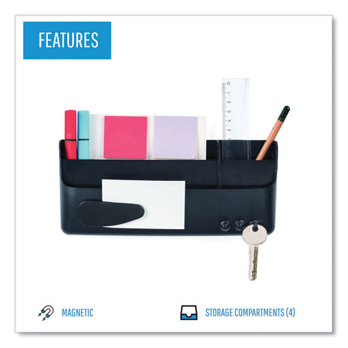 Image of MasterVision® Magnetic SmartBox Organizer, 9" x 4" x 4", Black