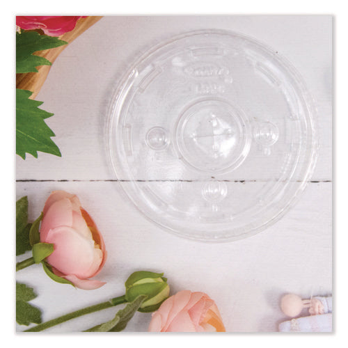Image of SOLO® Straw-Slot Cold Cup Lids, Fits 30 oz to 32 oz Cold Cups, Plastic, Clear, 50/Sleeve, 20 Sleeves/Carton