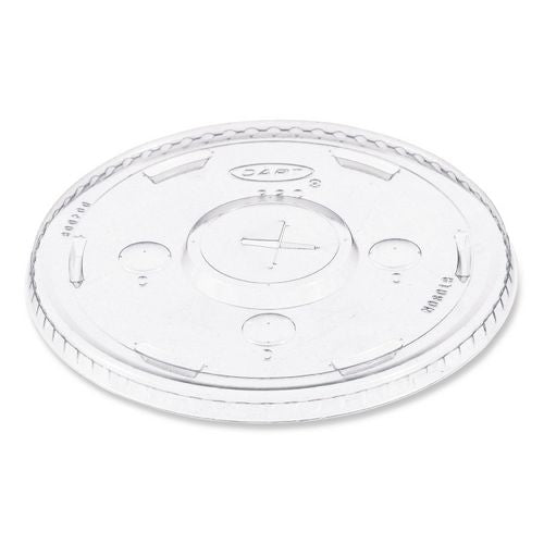Image of SOLO® Straw-Slot Cold Cup Lids, Fits 30 oz to 32 oz Cold Cups, Plastic, Clear, 50/Sleeve, 20 Sleeves/Carton