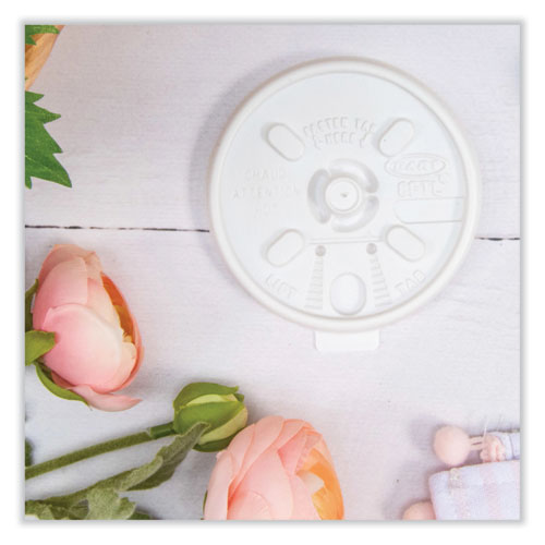 Image of Dart® Lift n' Lock Plastic Hot Cup Lids, Fits 8 oz Hot Cups, White, 1,000/Carton