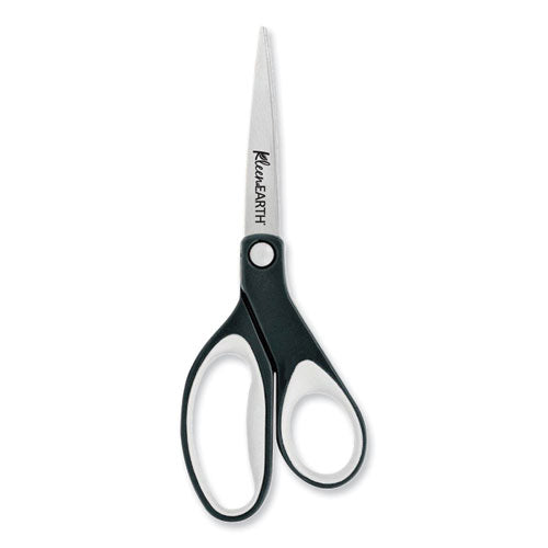 Image of Westcott® KleenEarth Soft Handle Scissors, 8" Long, 3.25" Cut Length, Straight Black/Gray Handle